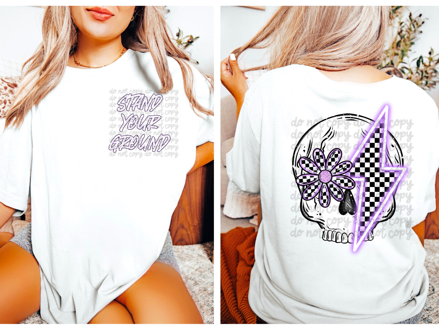 NEON SKULL : PURPLE : PNG