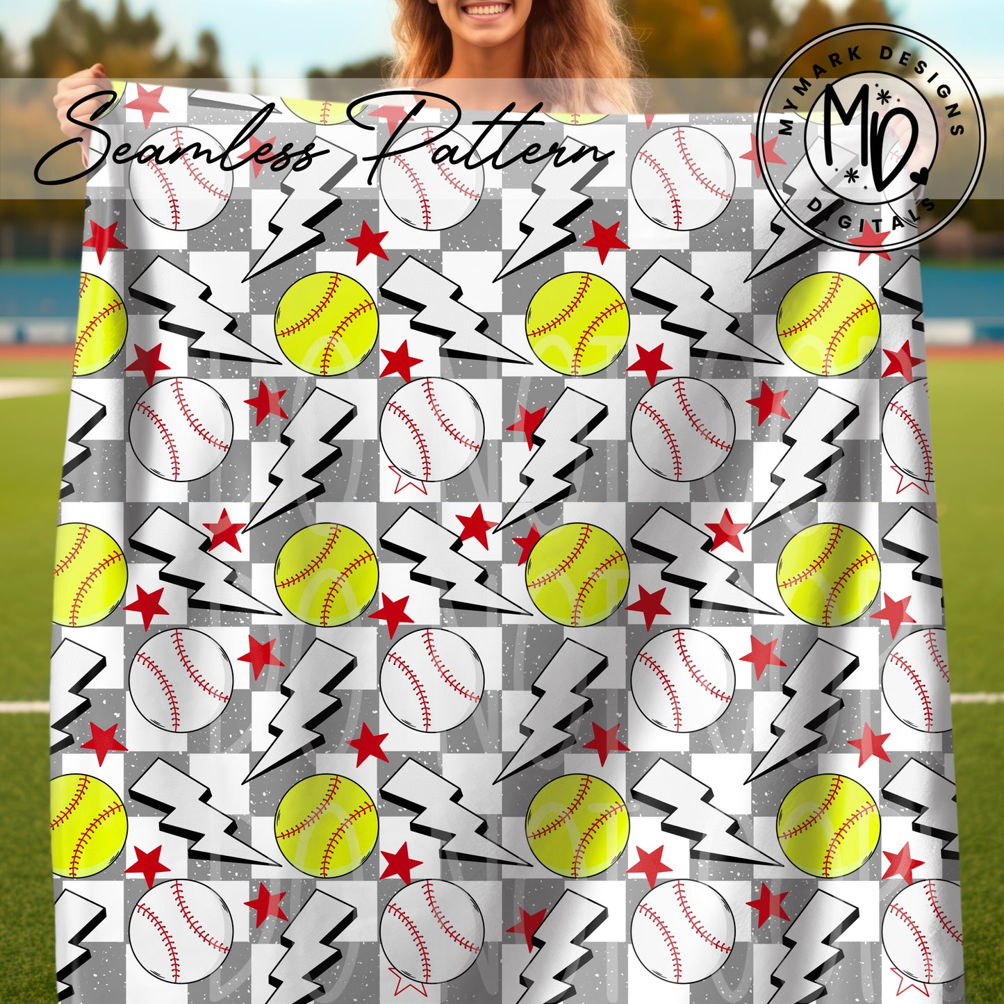 Mom of Both Baseball and Softball : Seamless Design