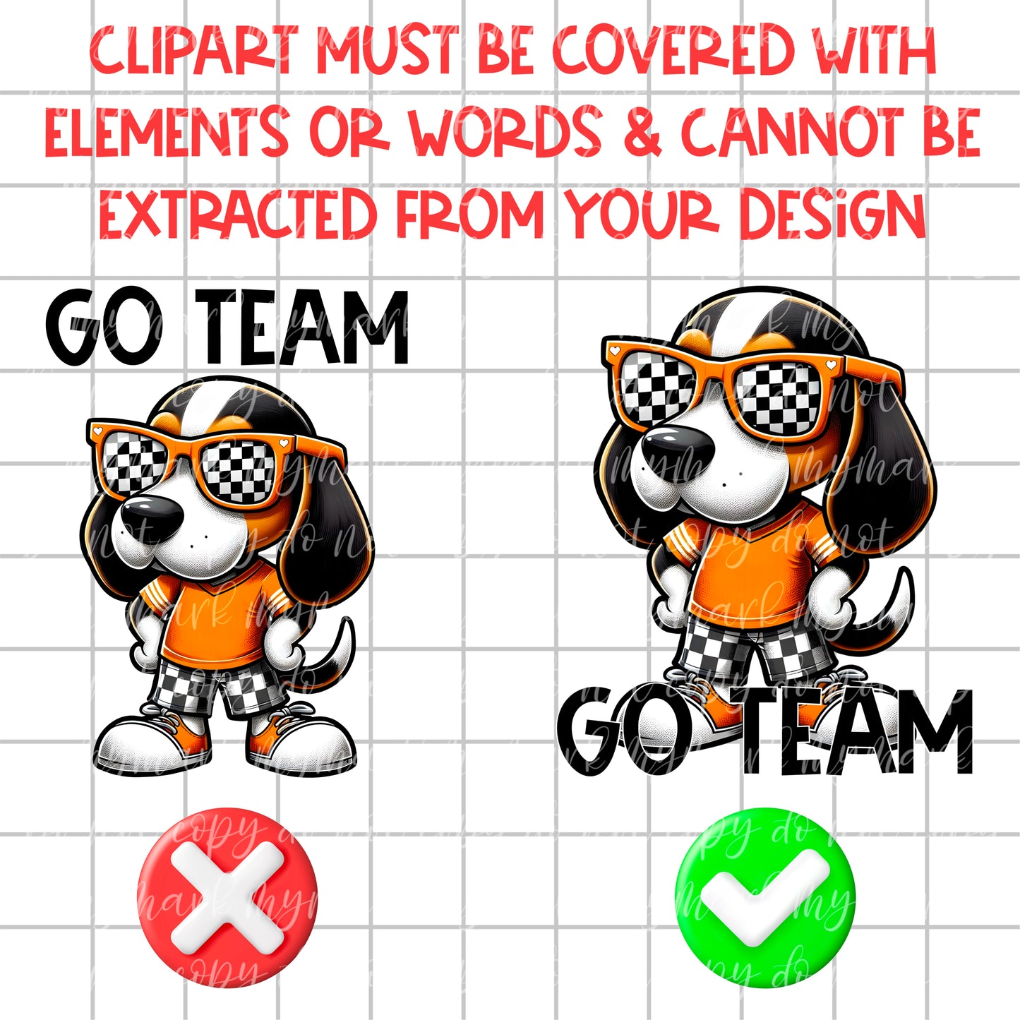 CHECKER PRINT MASCOT Clipart - 100+ Mascots | Singles Available