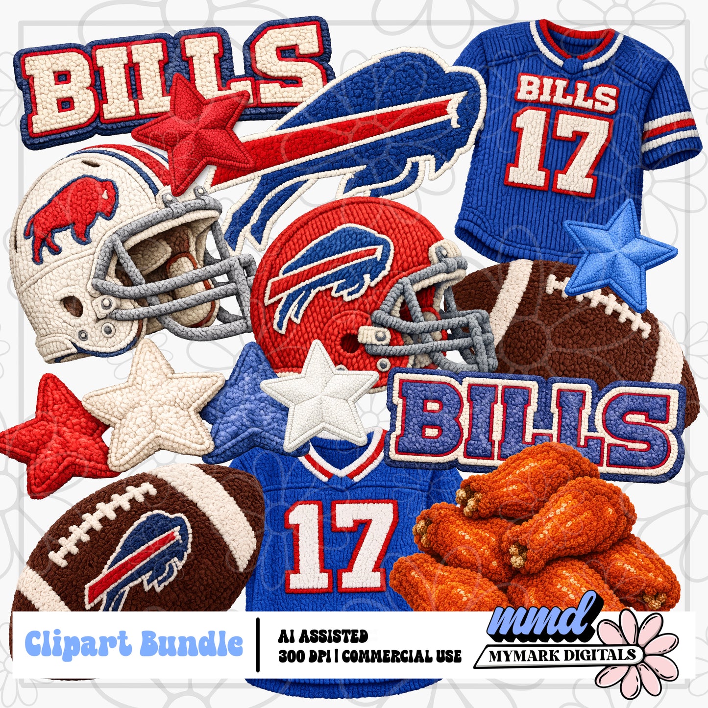 Buffalo Faux Chenille Clipart | Aug26