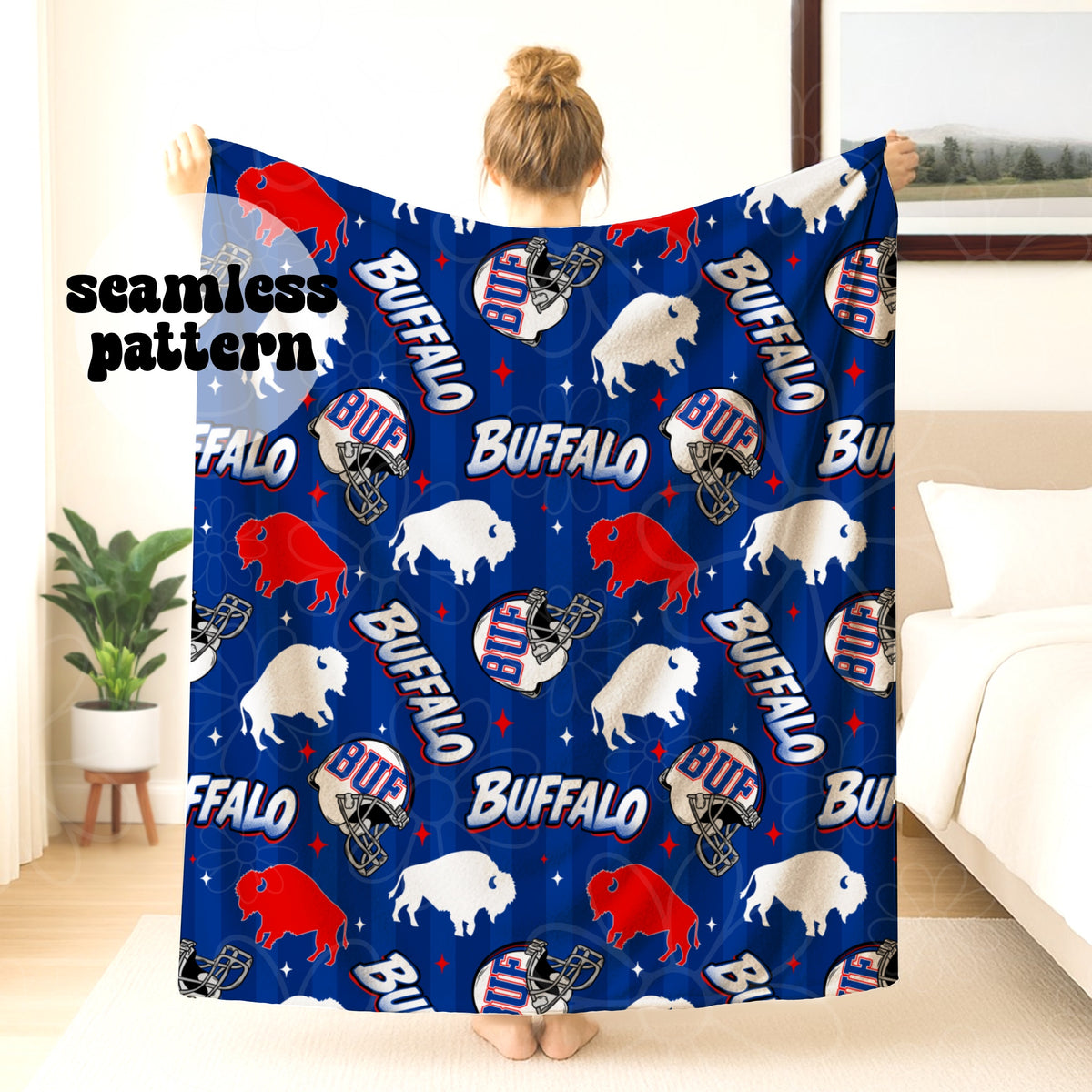 Classic Buffalo Football Seamless | Repeating Pattern
