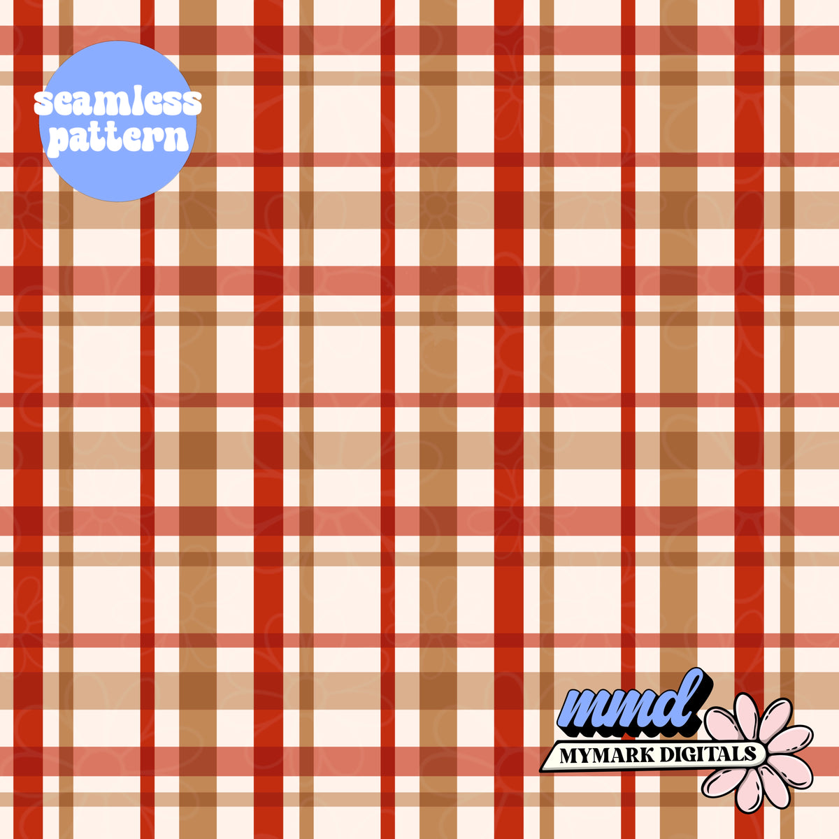 Gingerbread Christmas Plaid Coordinate Seamless