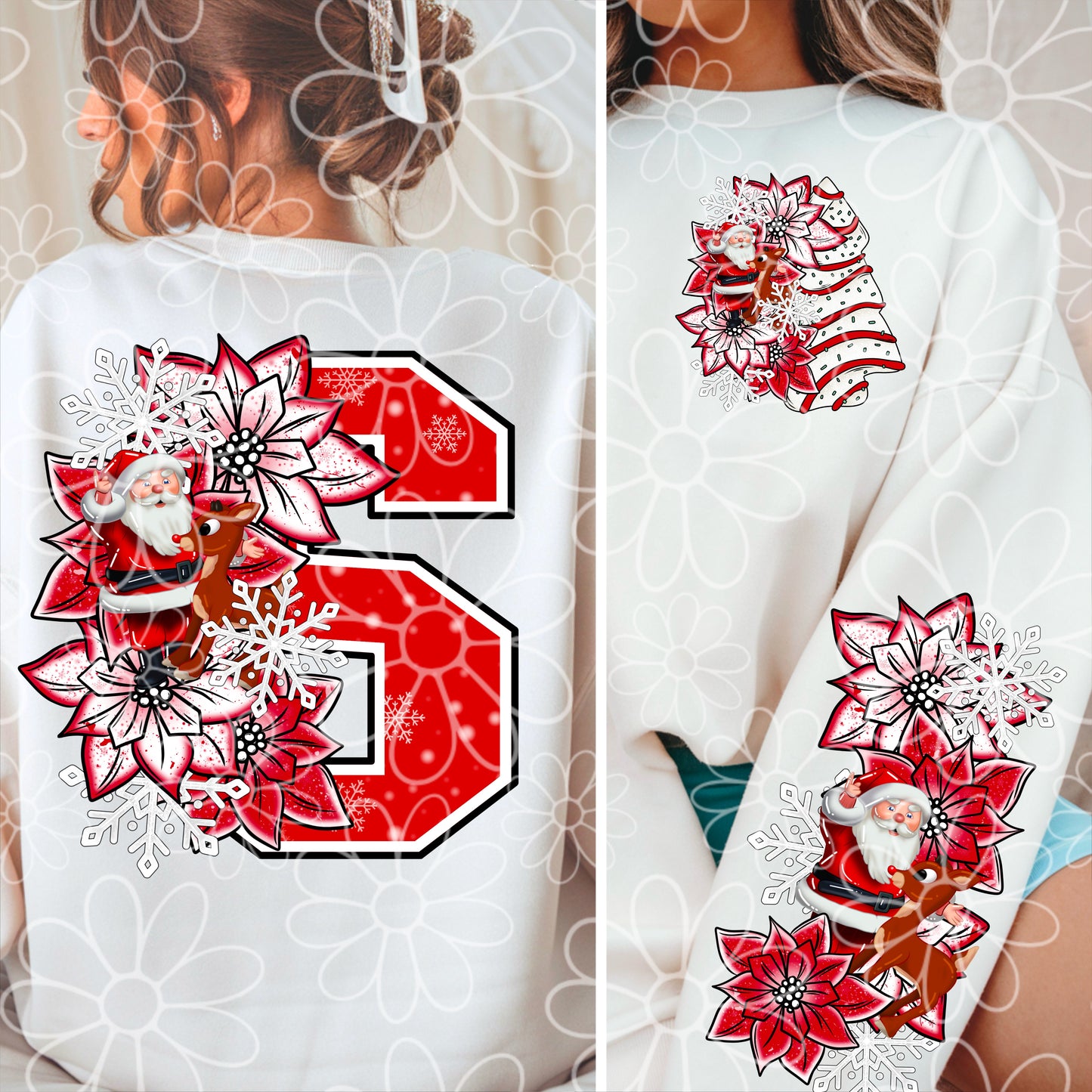 1964 Red Nose Half Floral : Sleeve Set : PNG | Nov 2024