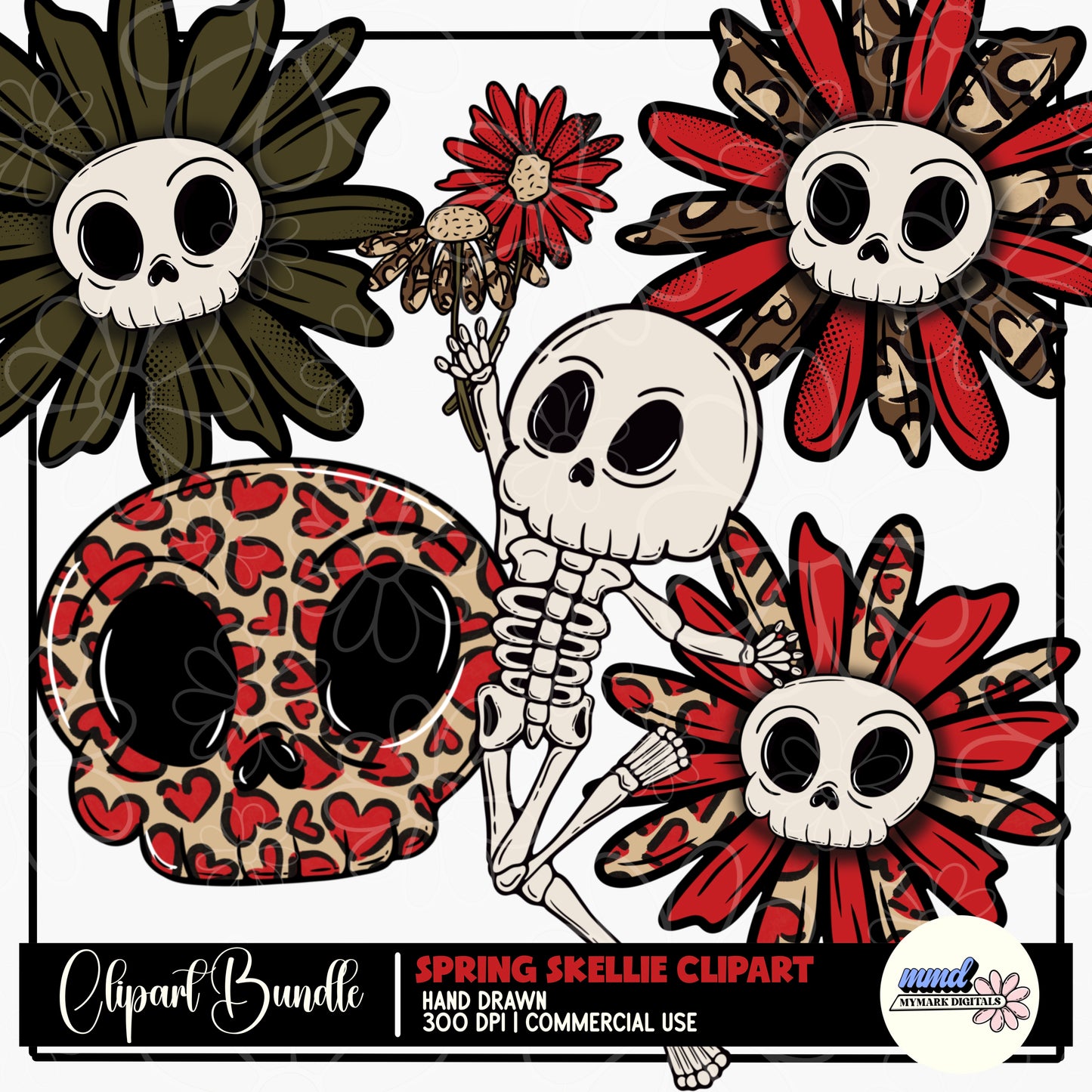 Spring Skellies Clipart | FEB CLIPART 26