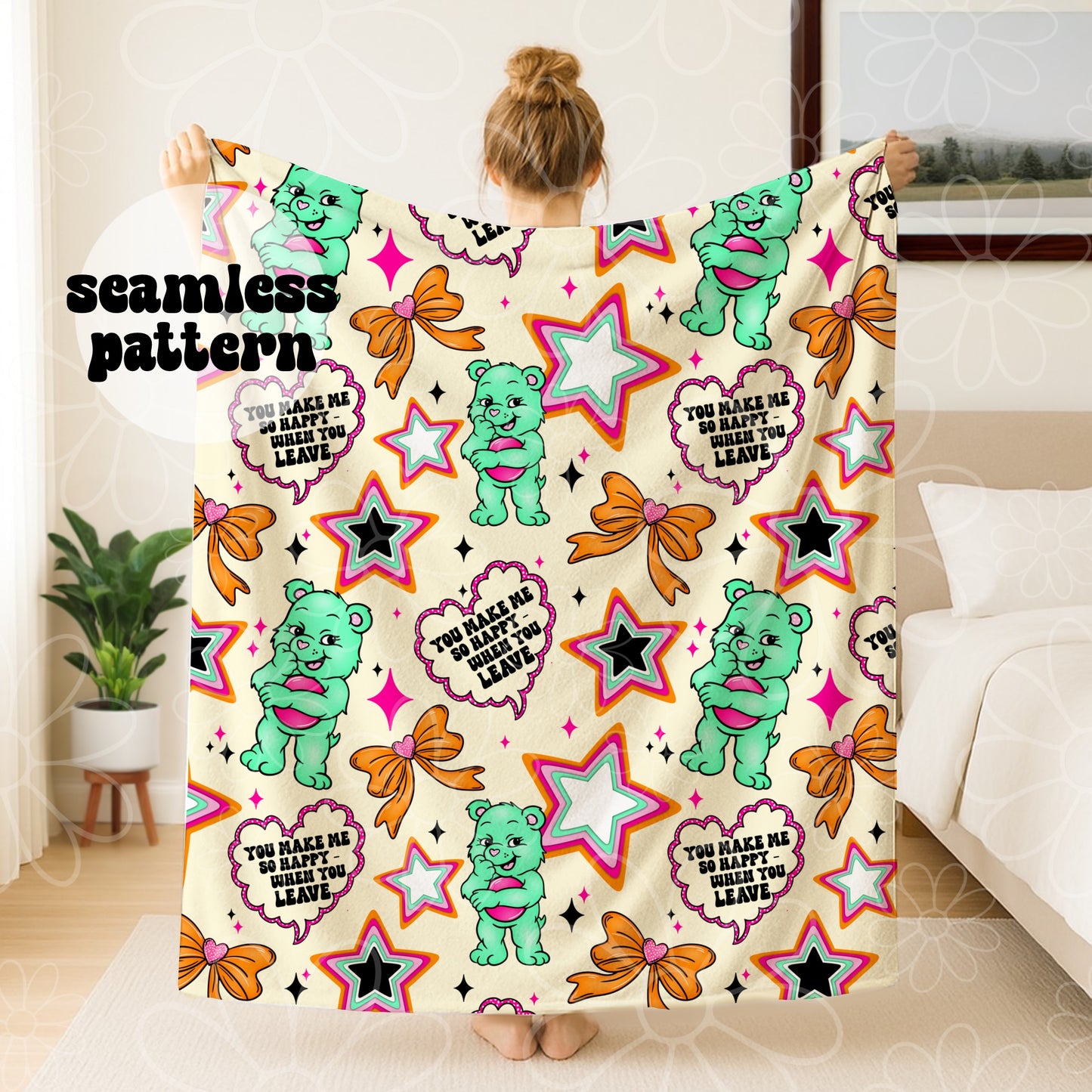 Snarky Bear Seamless | Repeating Pattern | FDD