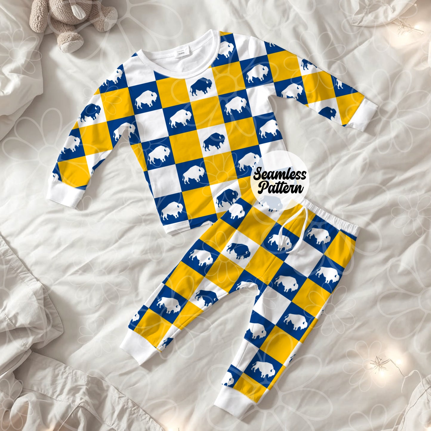 Buffalo Hockey Checker Seamless | Repeating Pattern