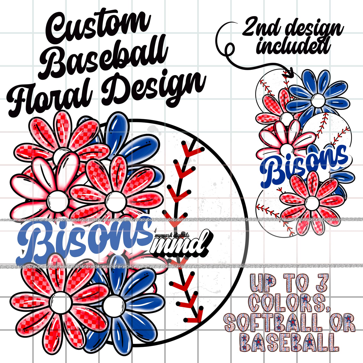 Baseball/Softball Floral CUSTOMS