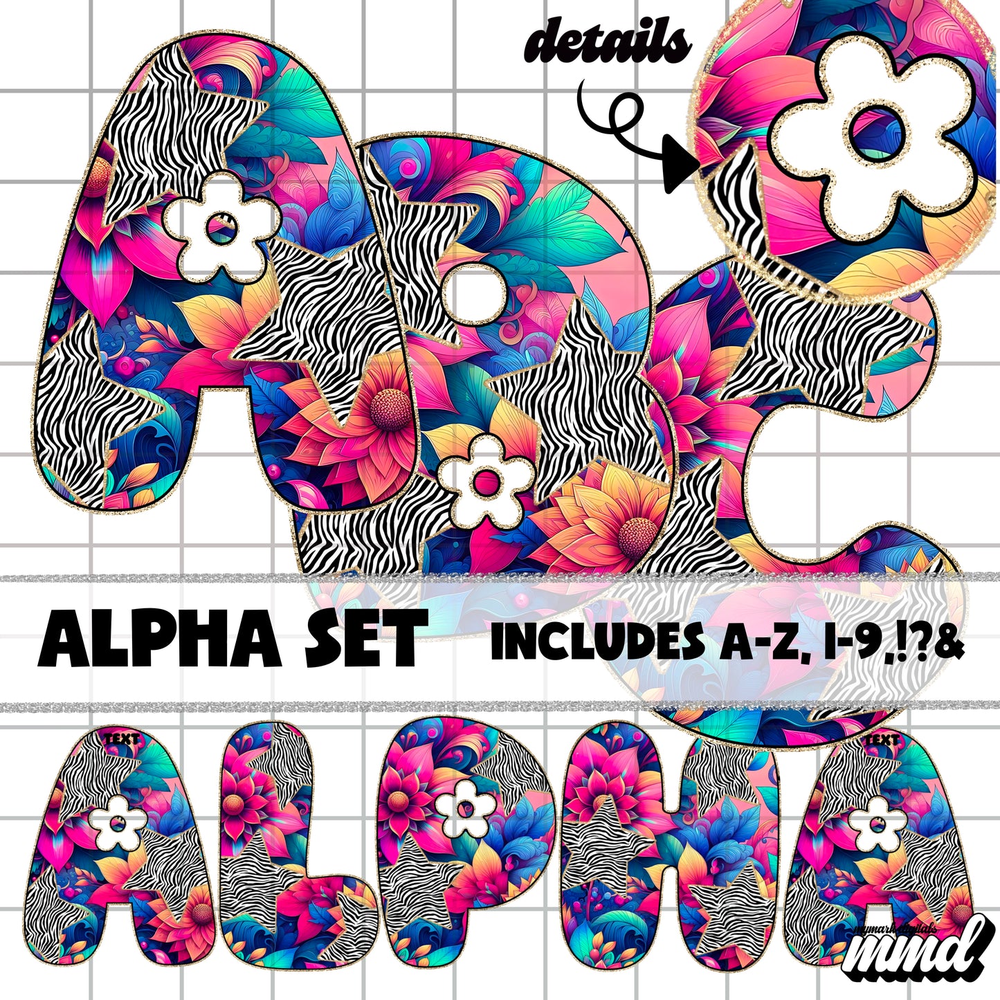 SUMMER GLITTER ALPHA | A-Z | 1-9 | - MAY 2025