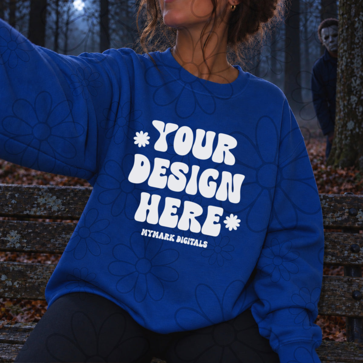 Gildan 18000 Royal Crewneck Sweatshirt Mock Up | Halloween Mockup | Spooky Mock