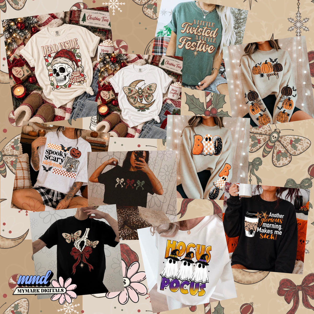 DEAL DAY BUNDLE | 16 PNGS (includes variations), 2 Seamless & 4 BONUS Blank Mocks - 9/25