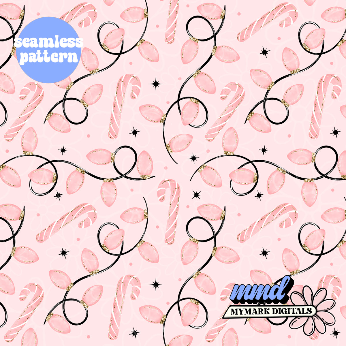 Pink Christmas Lights Seamless | Repeating Pattern Oct 2026