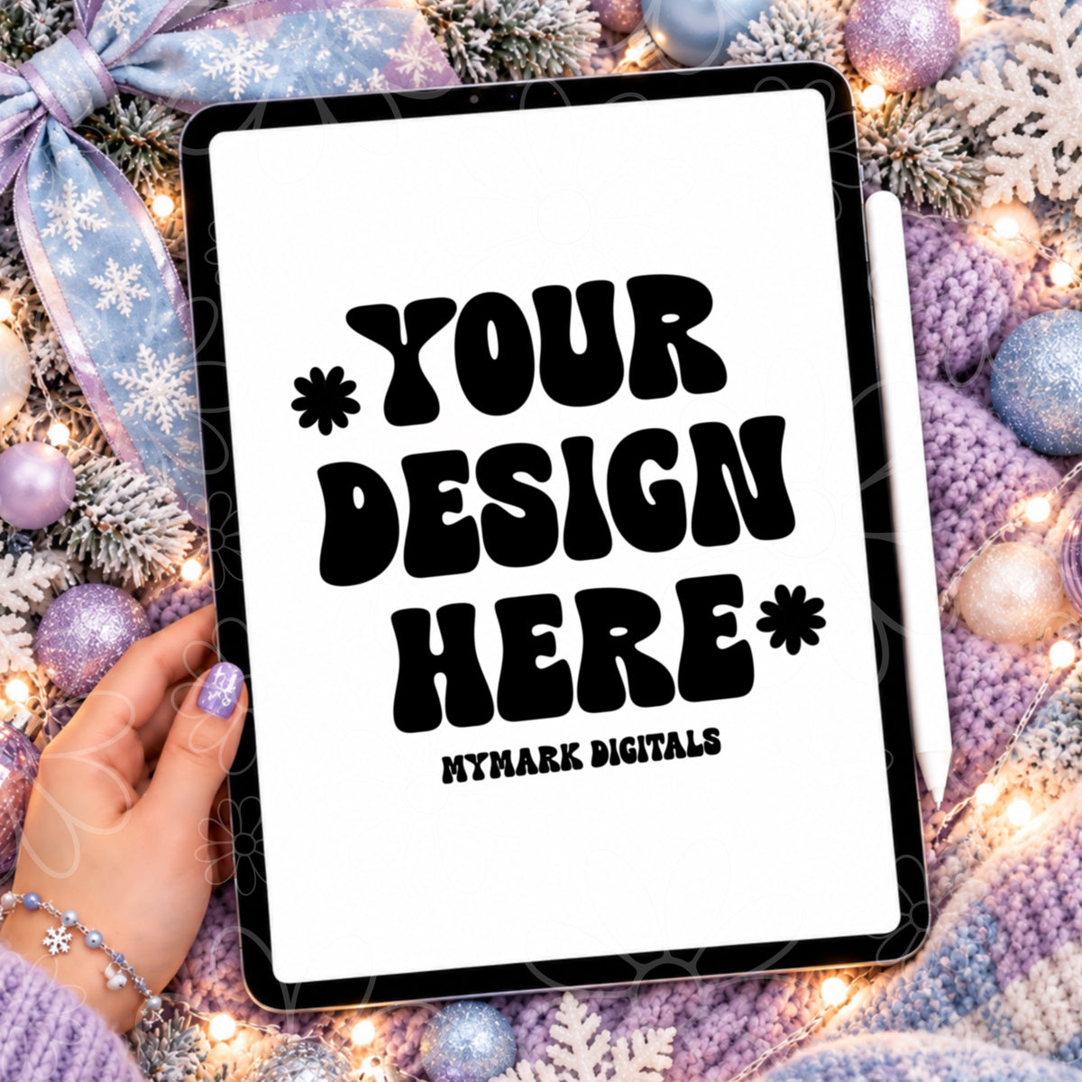Pastel Snowflake iPad Mock Up