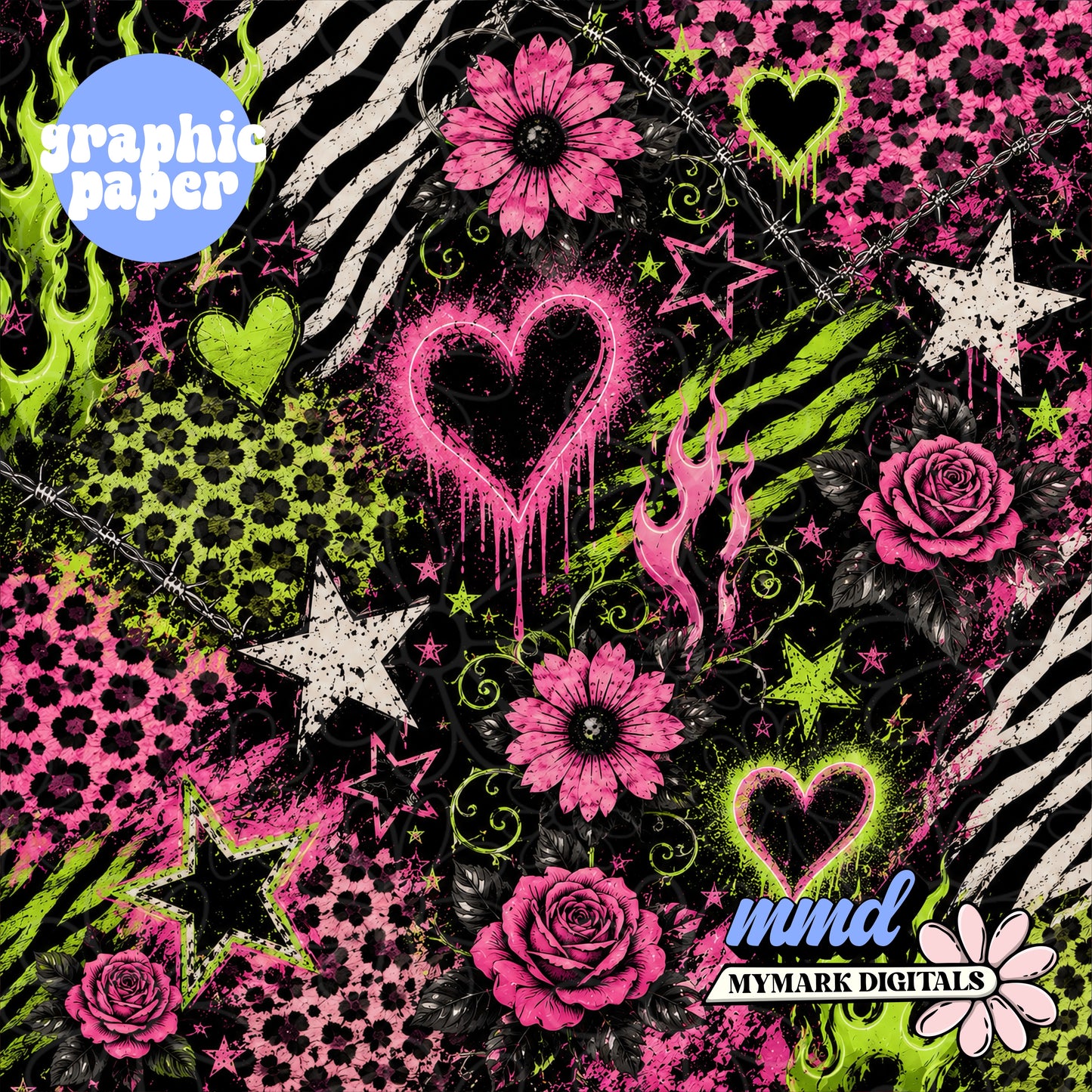 Grunge Patchwork Graphic Paper | NOT SEAMLESS