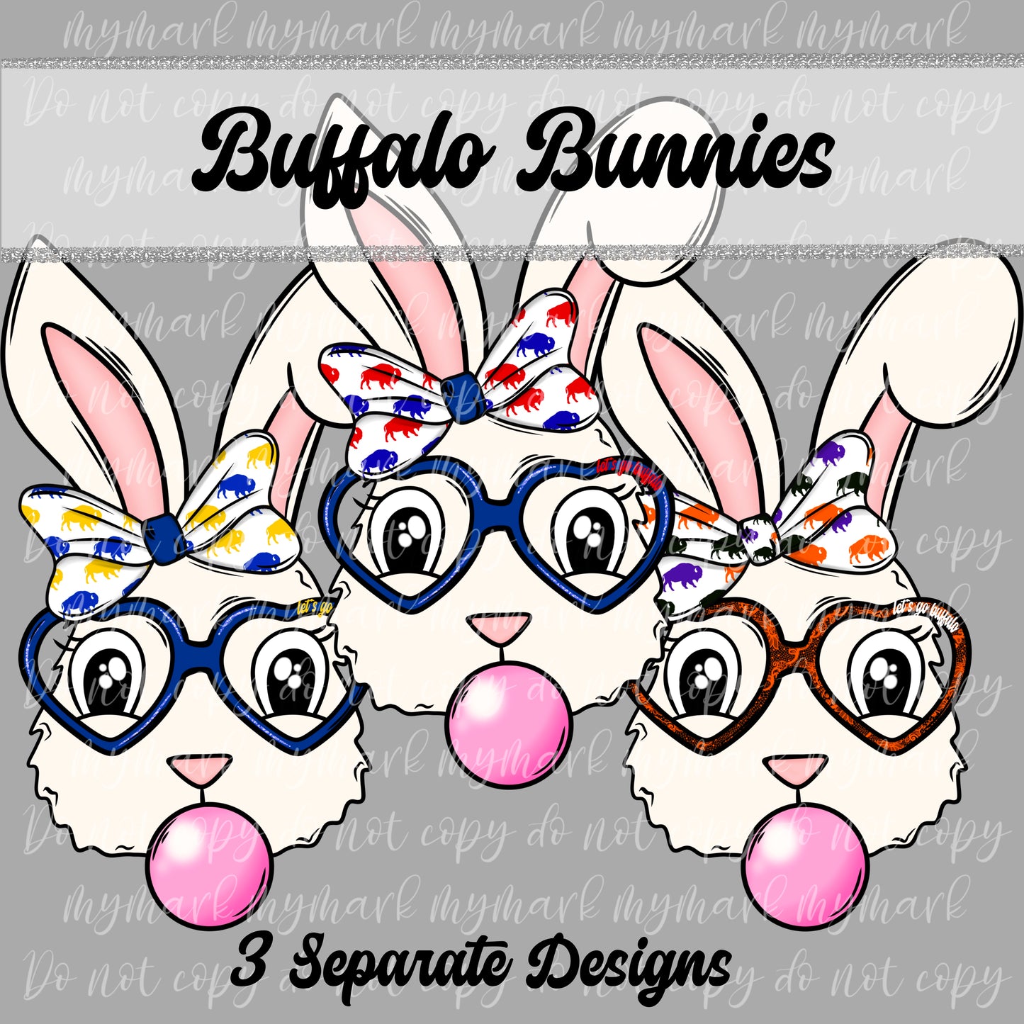 Buffalo Football, Hockey, Lacrosse Bunnies | 3 Designs Included | Easter | March 2025