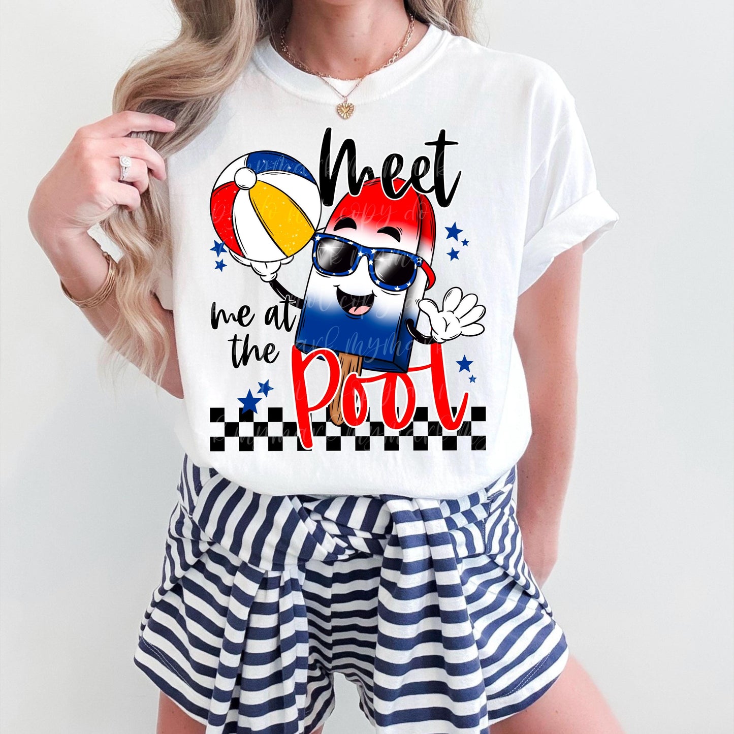 Meet Me At The Pool | Retro Popsicle USA PNG | Instant Download | Sublimation | DTF