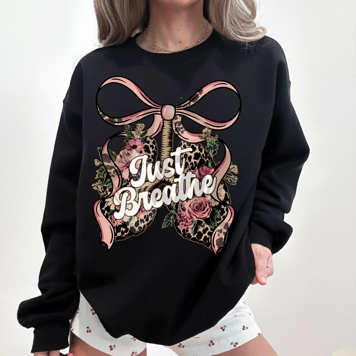 Just Breathe Floral Lungs | 2 Digital Downloads | PNG | Instant Download | Sublimation | DTF