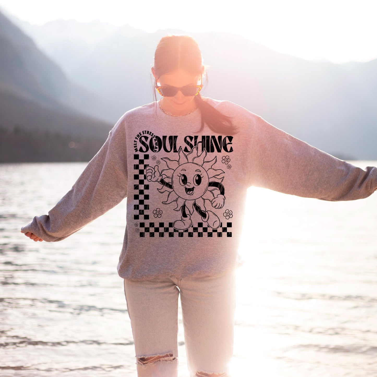 SOULSHINE Retro Sun Character PNG | Instant Download | Sublimation | DTF