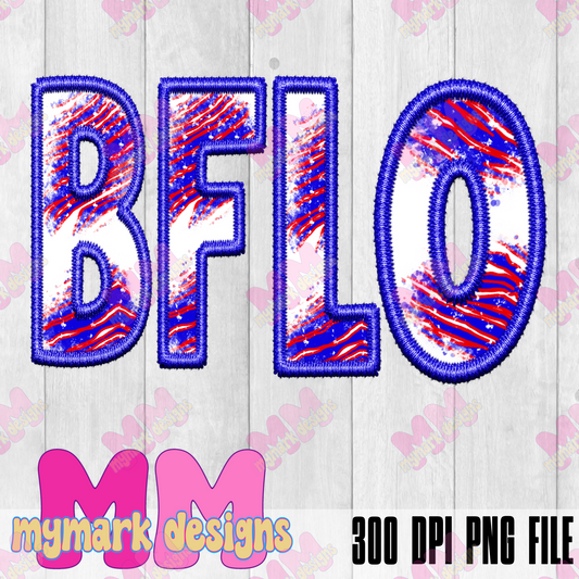 BFLO : Faux Embroidery : Buffalo PNG