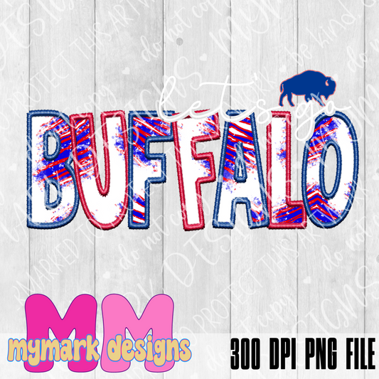 Let’s Go Buffalo : Faux Embroidery : Buffalo PNG