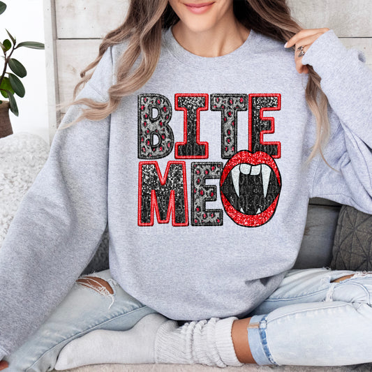 Bite Me Red : FAUX EMBROIDERY : PNG