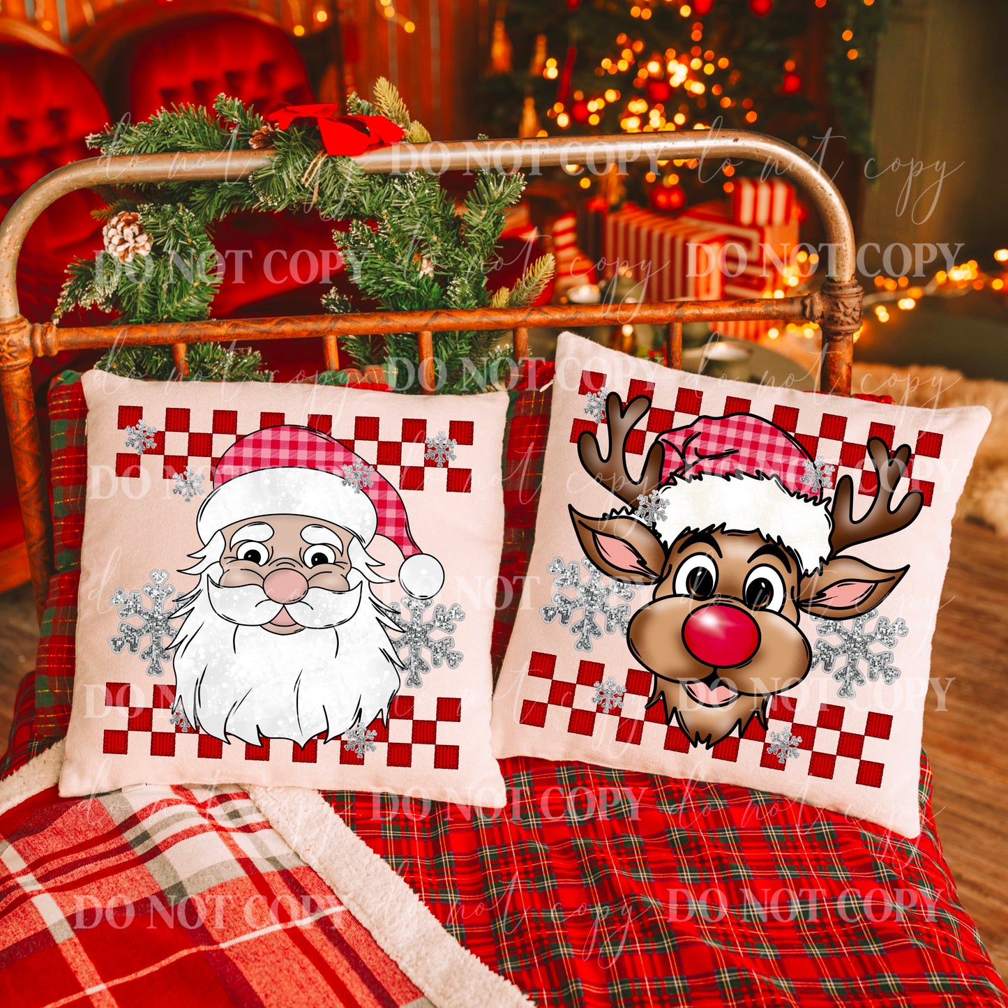 Santa  :  Faux Embroidery : PNG