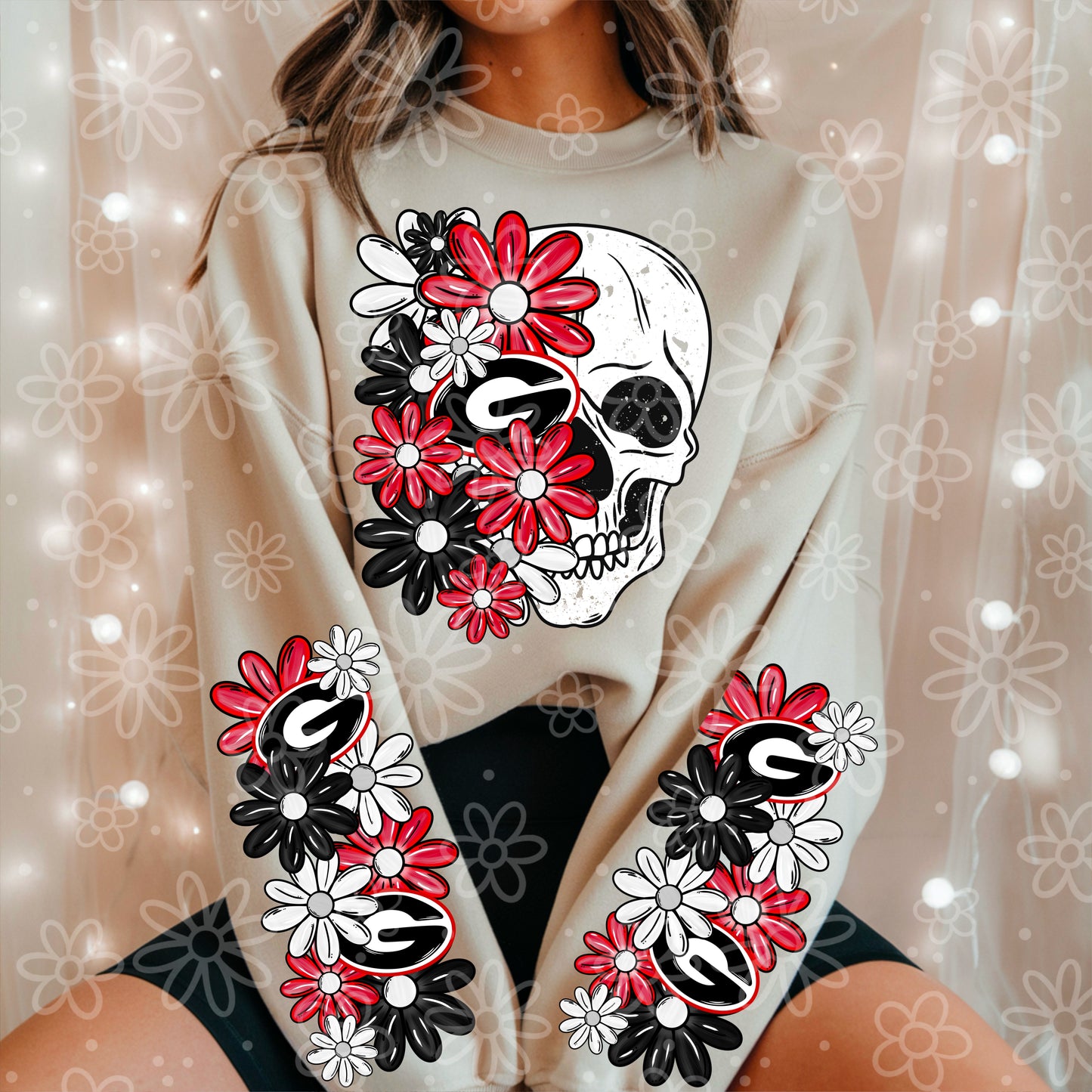 COLLEGE SERIES - Skull Half Floral