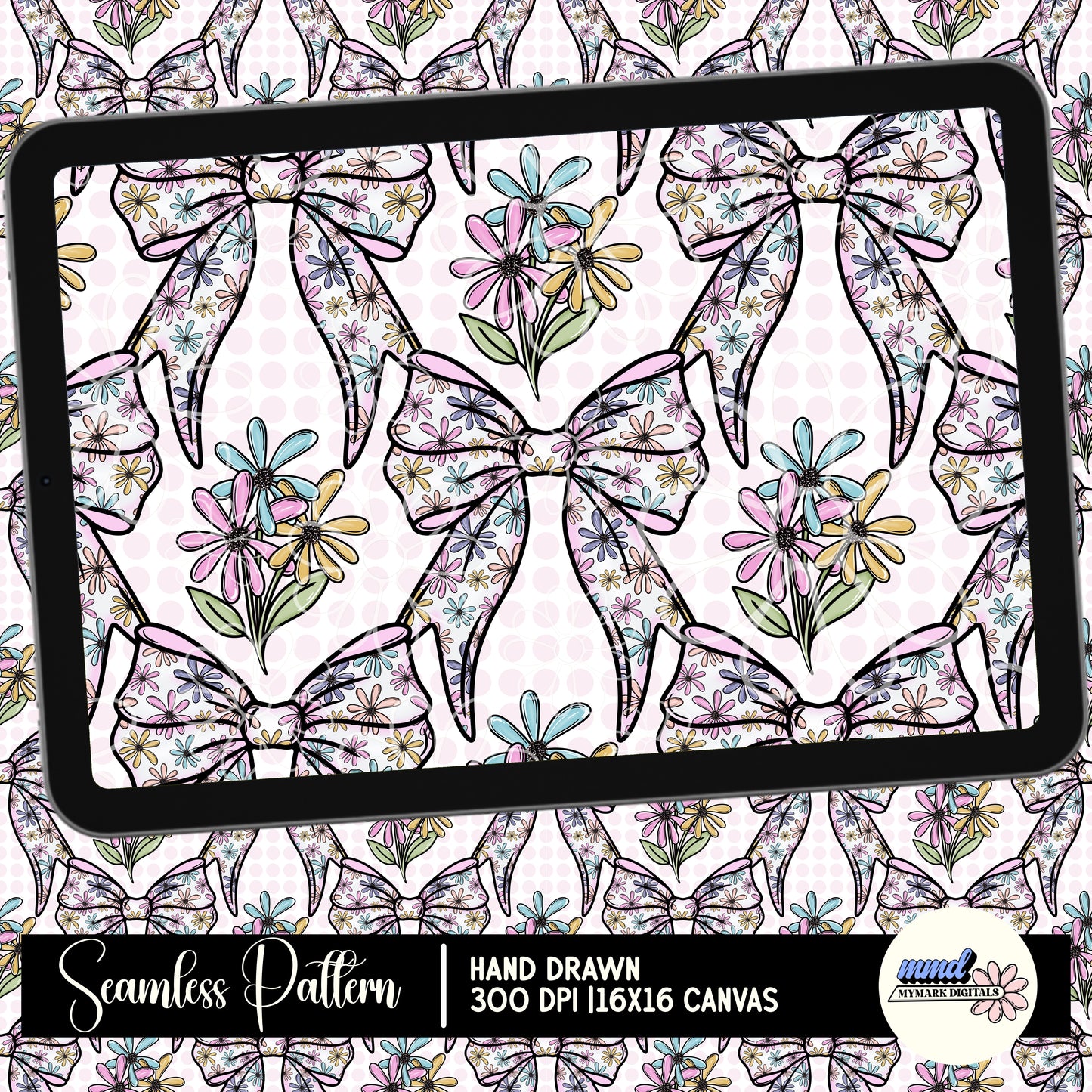 Spring Bow Seamless | Repeating Pattern | February 26