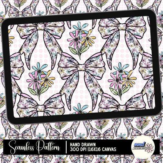 Spring Bow Seamless | Repeating Pattern | February 26