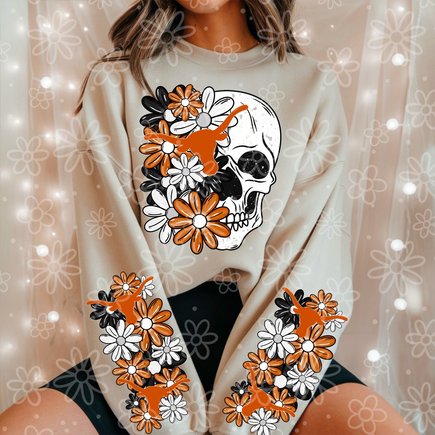 COLLEGE SERIES - Skull Half Floral