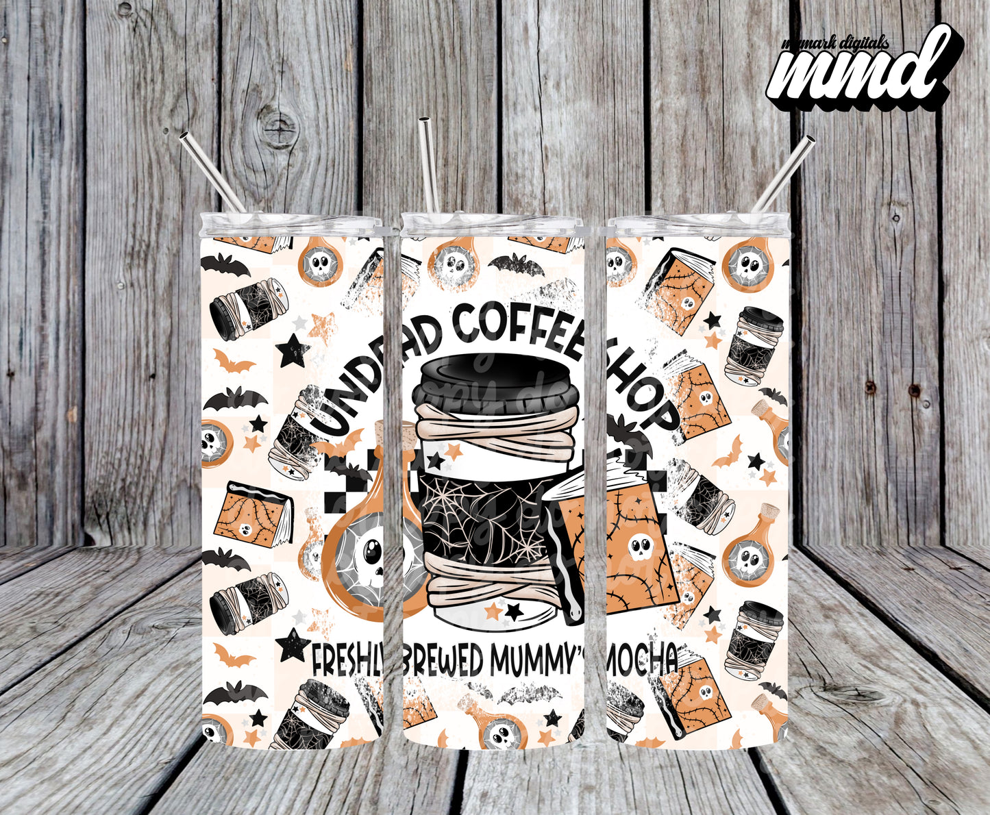 Undead Coffee Shop : Tumbler Wrap 20oz : PNG