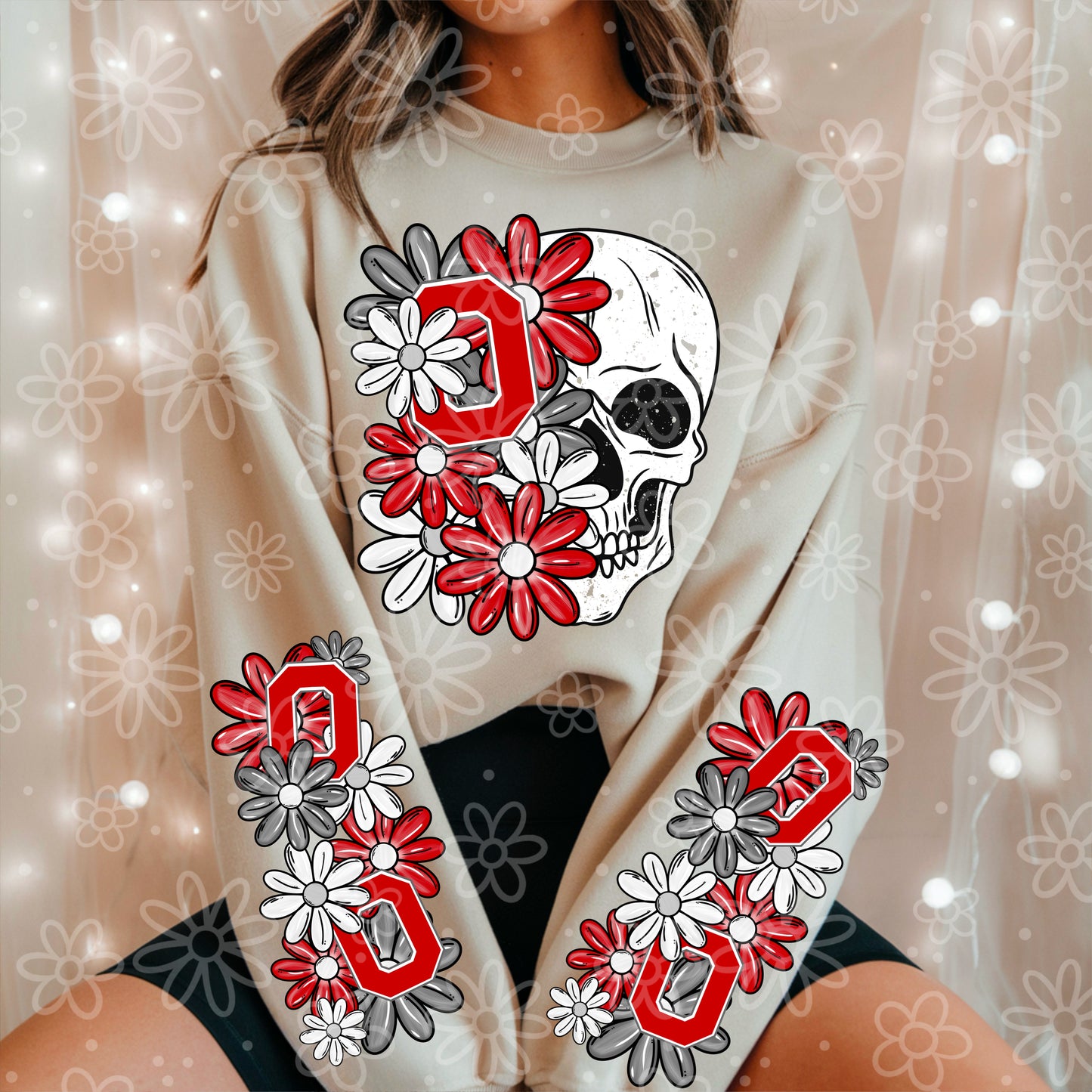 COLLEGE SERIES - Skull Half Floral