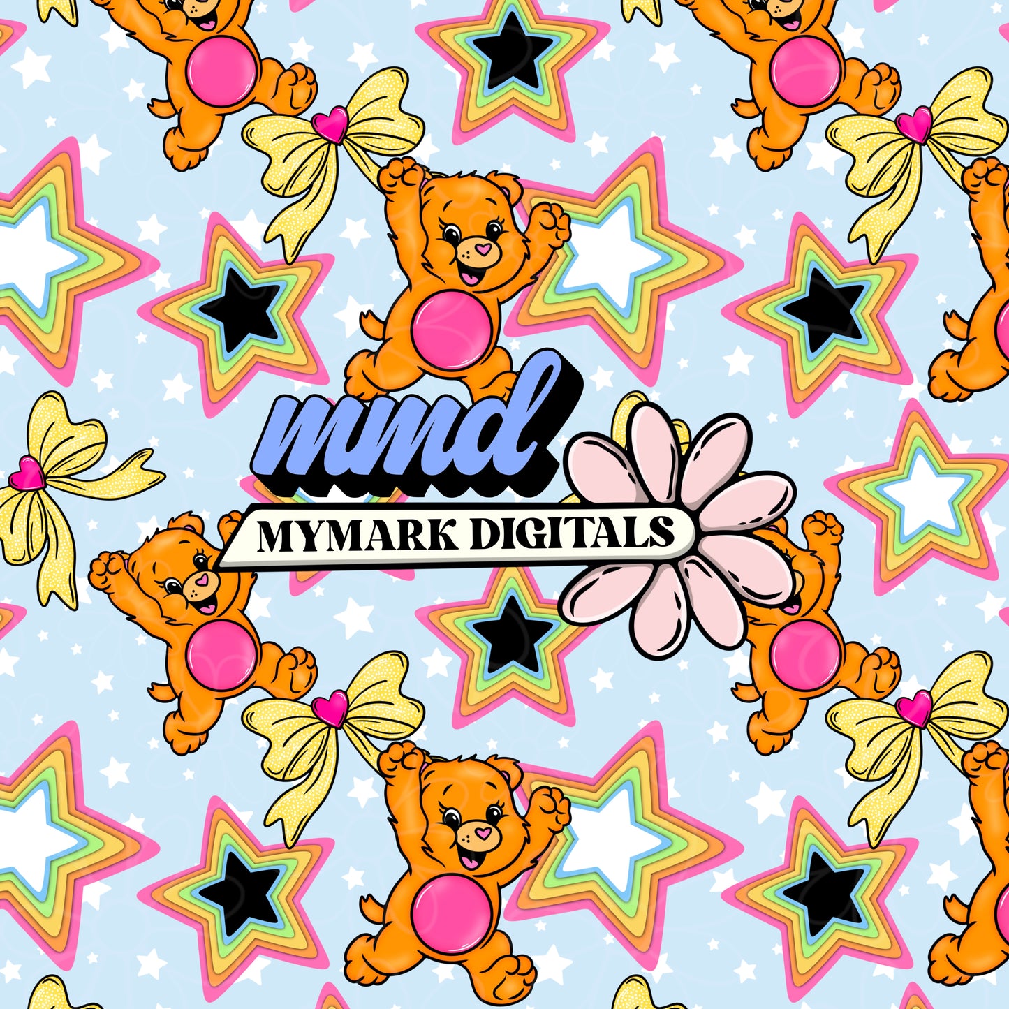 Happy Bear  Seamless | Repeating Pattern | FDD