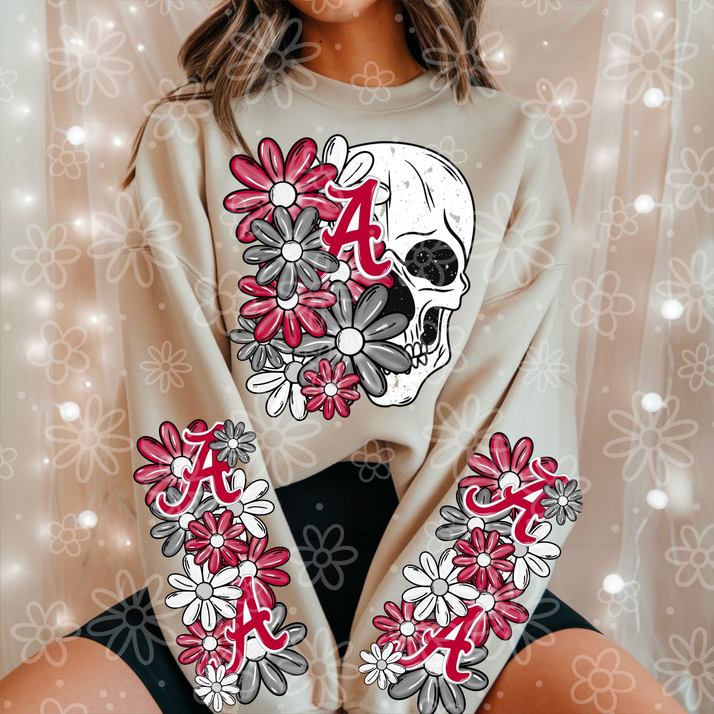 COLLEGE SERIES - Skull Half Floral