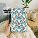 Spring Blue Bow Seamless | Repeating Pattern | February 26