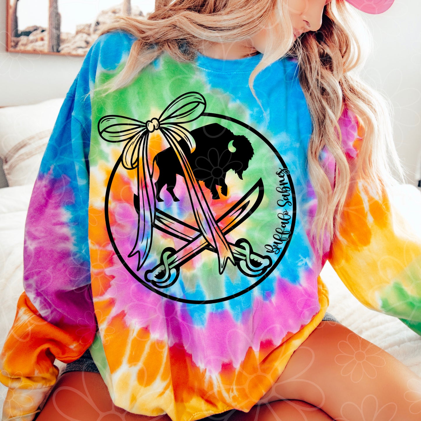 Girly Single Color Bow Buffalo Hockey | PNG |