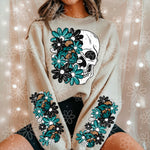COLLEGE SERIES - Skull Half Floral