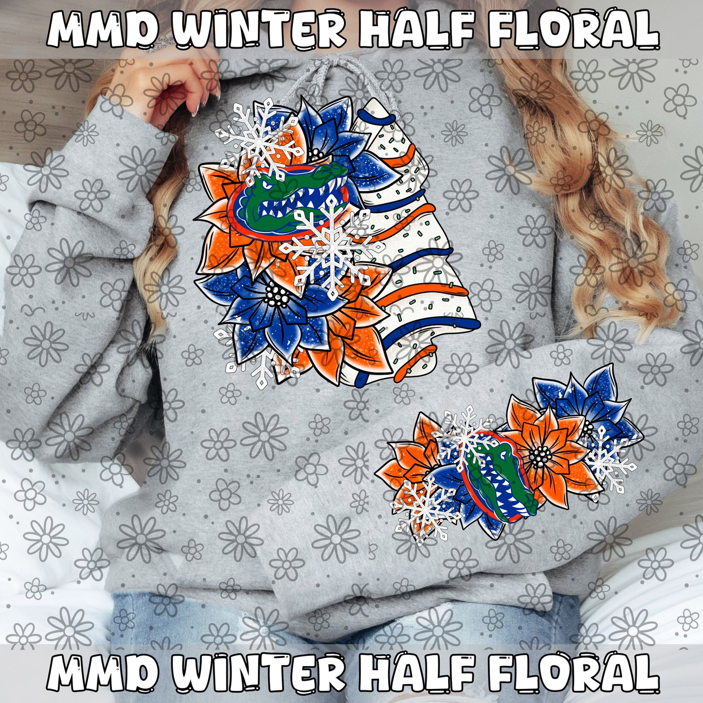 Winter Half Floral | Multiple Options | PNG