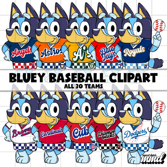 BLUE DOG BASEBALL CLIPART