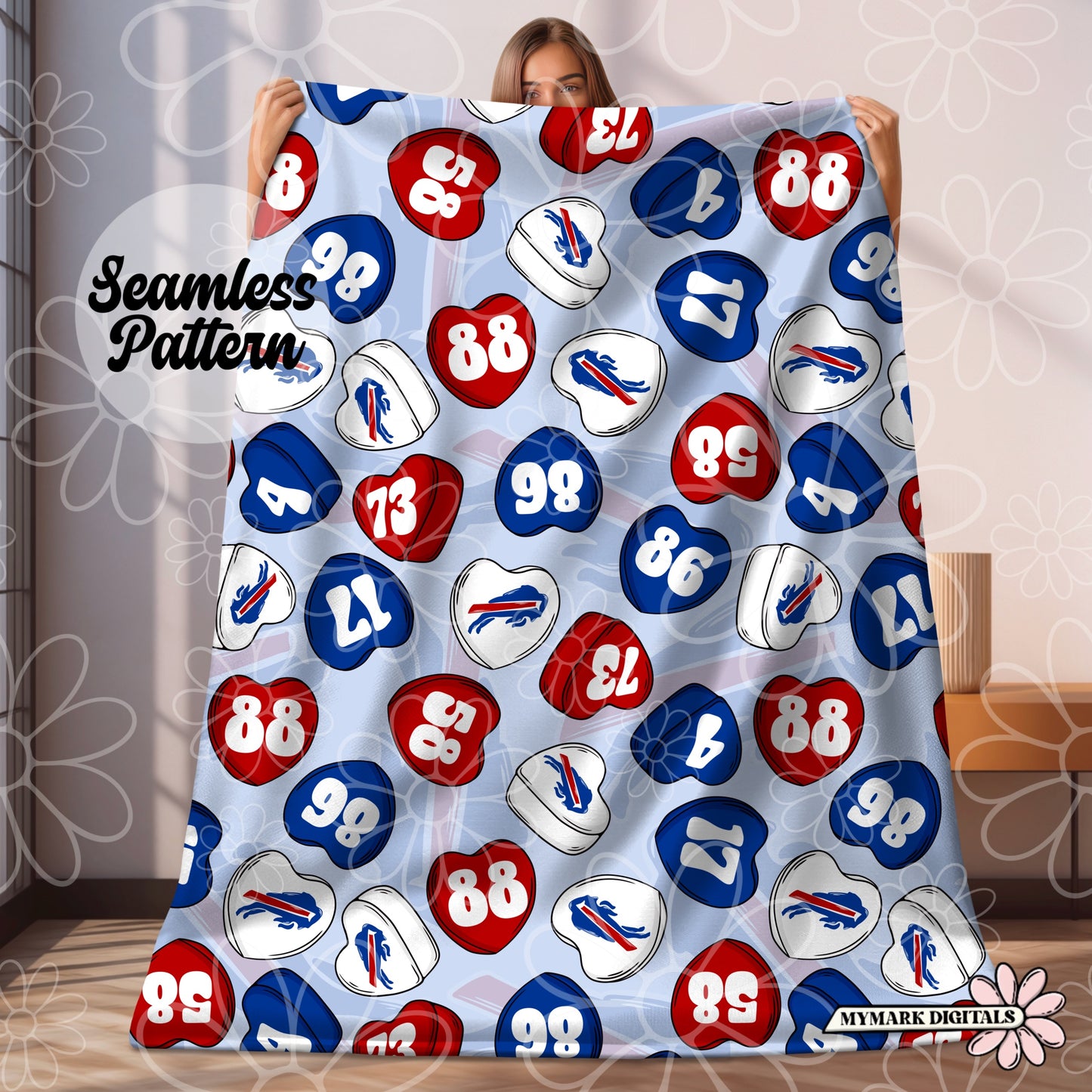 Conversation Heart Seamless | Multiple Options | PNG