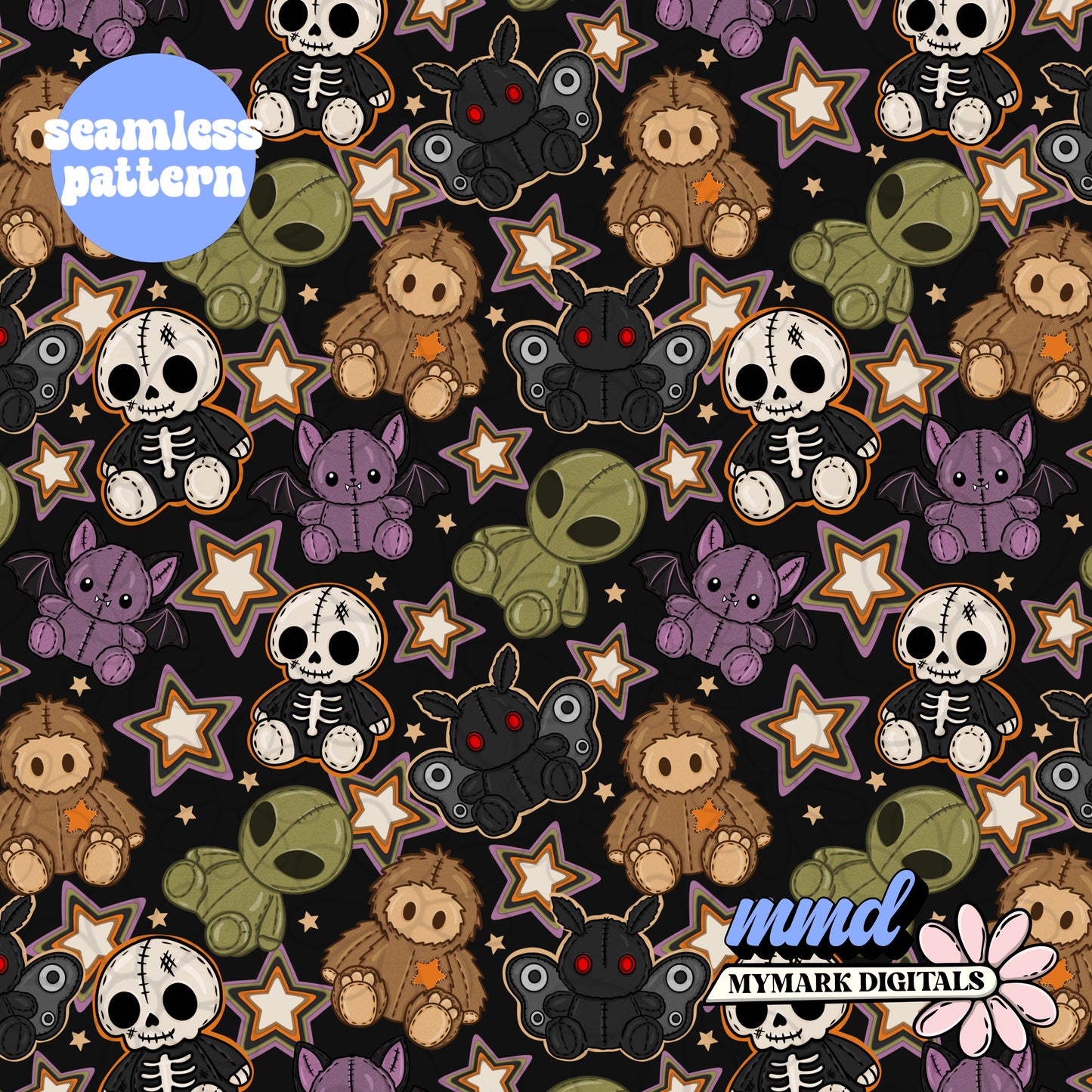 Boo Halloween Plushy Characters Seamless - | Repeating Pattern  | July 2026