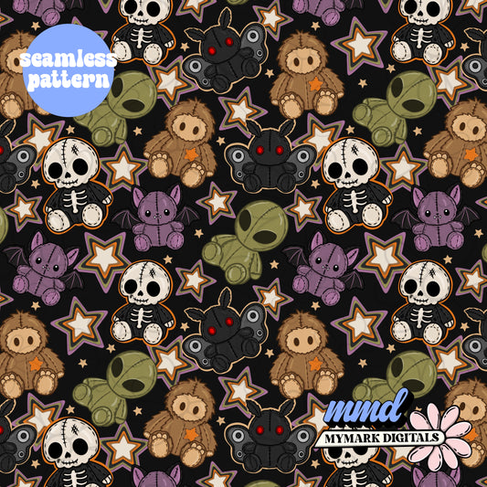 Boo Halloween Plushy Characters Seamless - | Repeating Pattern  | July 2026