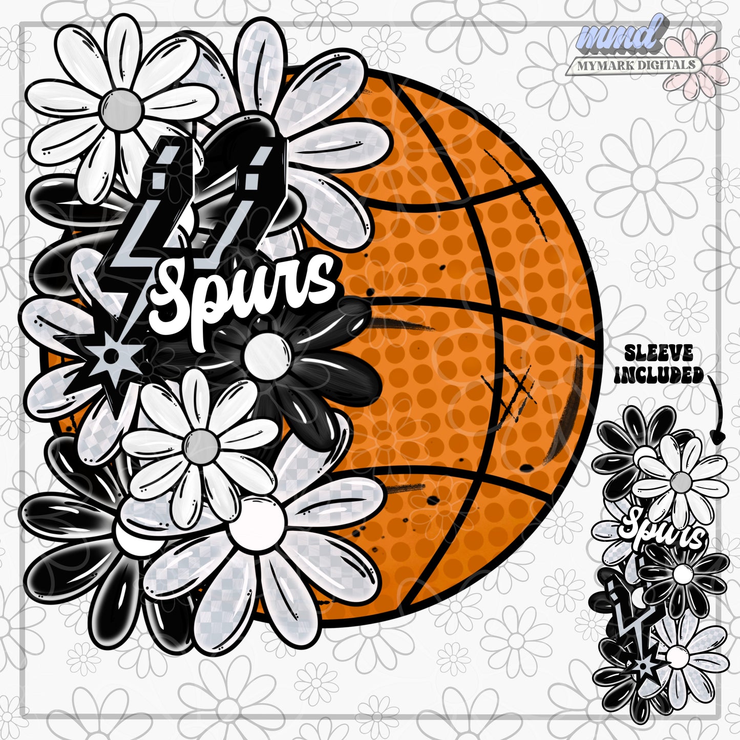 San Antonio Basketball  -  Half Floral