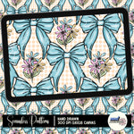 Spring Blue Bow Seamless | Repeating Pattern | February 26