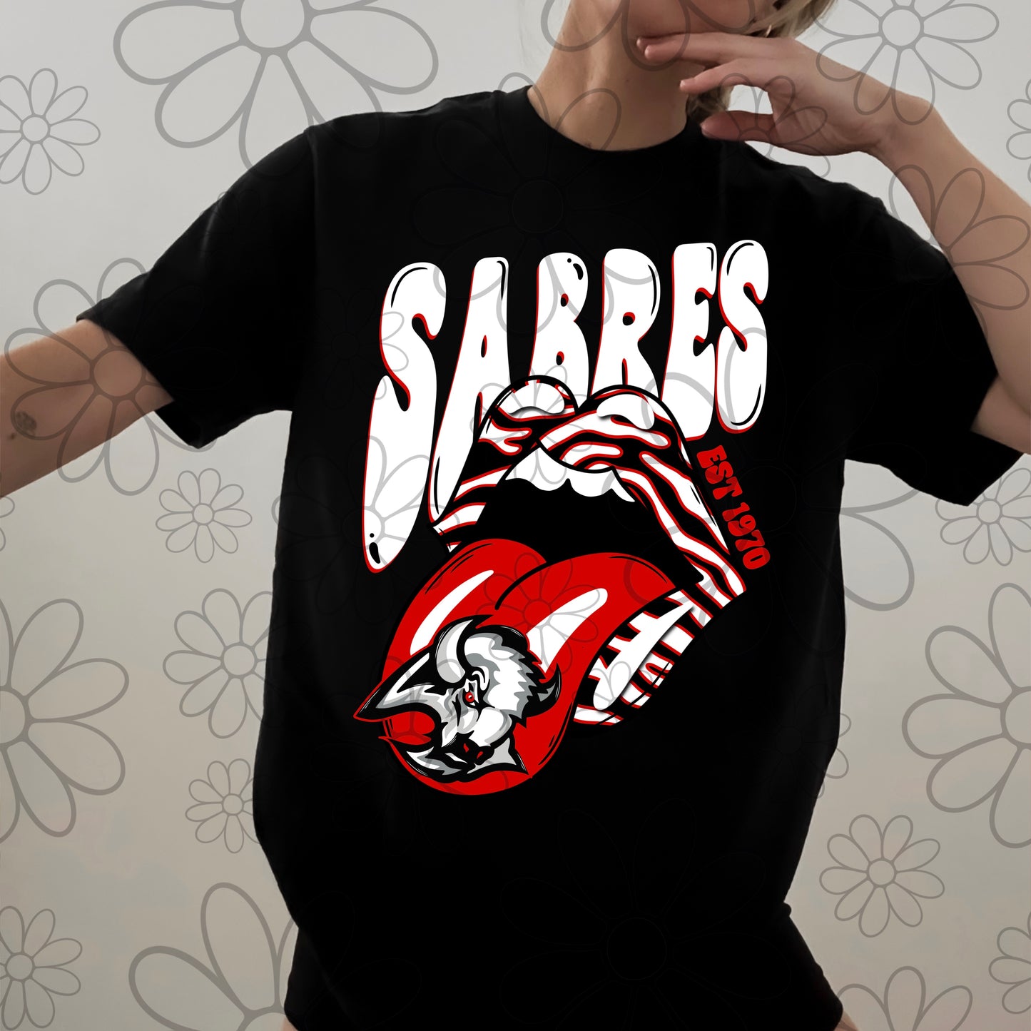 Retro Rock Buffalo Hockey | PNG |