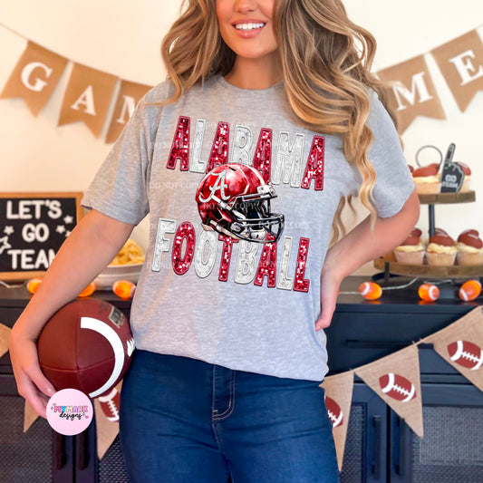 Alabama :  Sequin faux embroidery : PNG COLLEGE