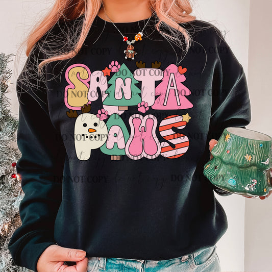 Santa paws Retro Letters : PNG