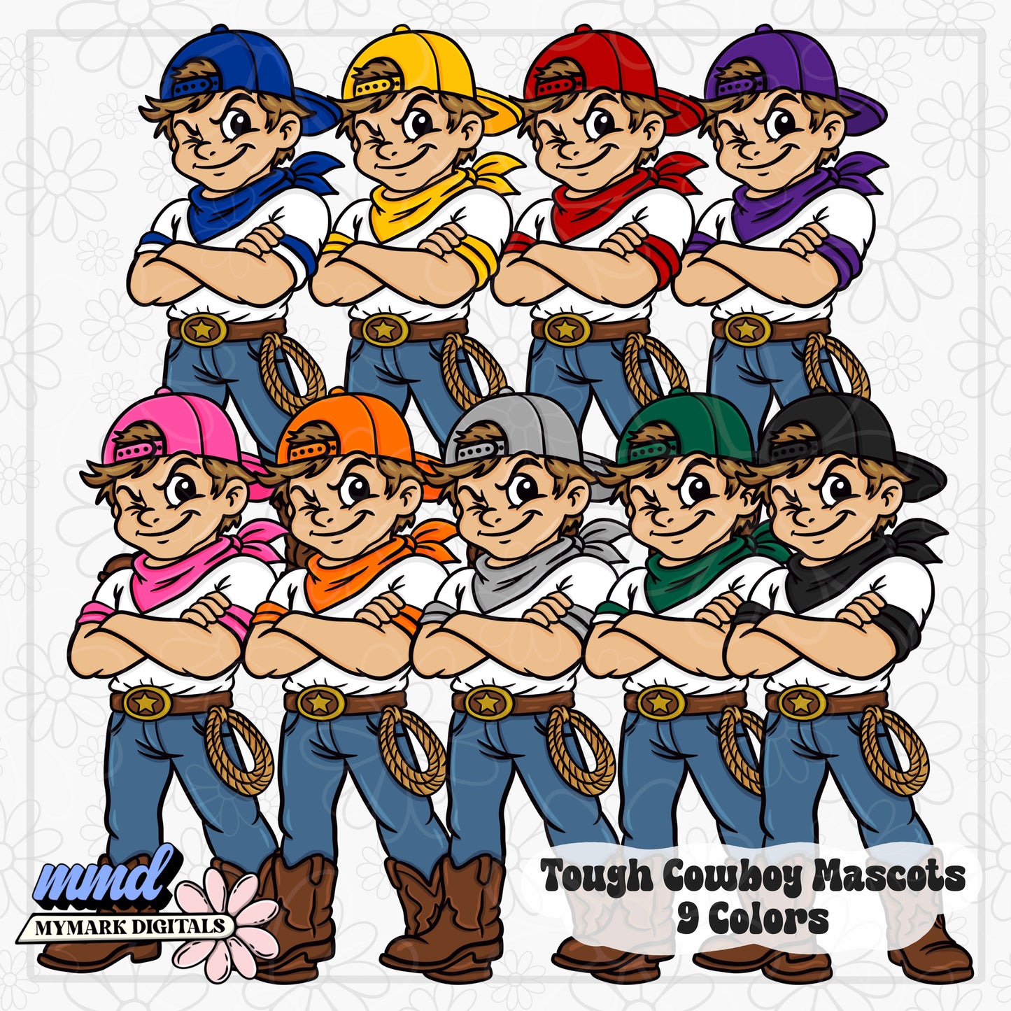 Tough Mascots | 22 Mascots Sets - 9 Colors PLUS BONUS Mascot | Google Drive Access |  Clipart | Aug26