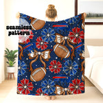 Buffalo Football Floral Seamless | Repeating Pattern