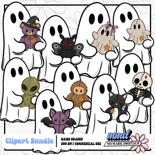 Boo Plushy Ghosts Clipart | July 2026