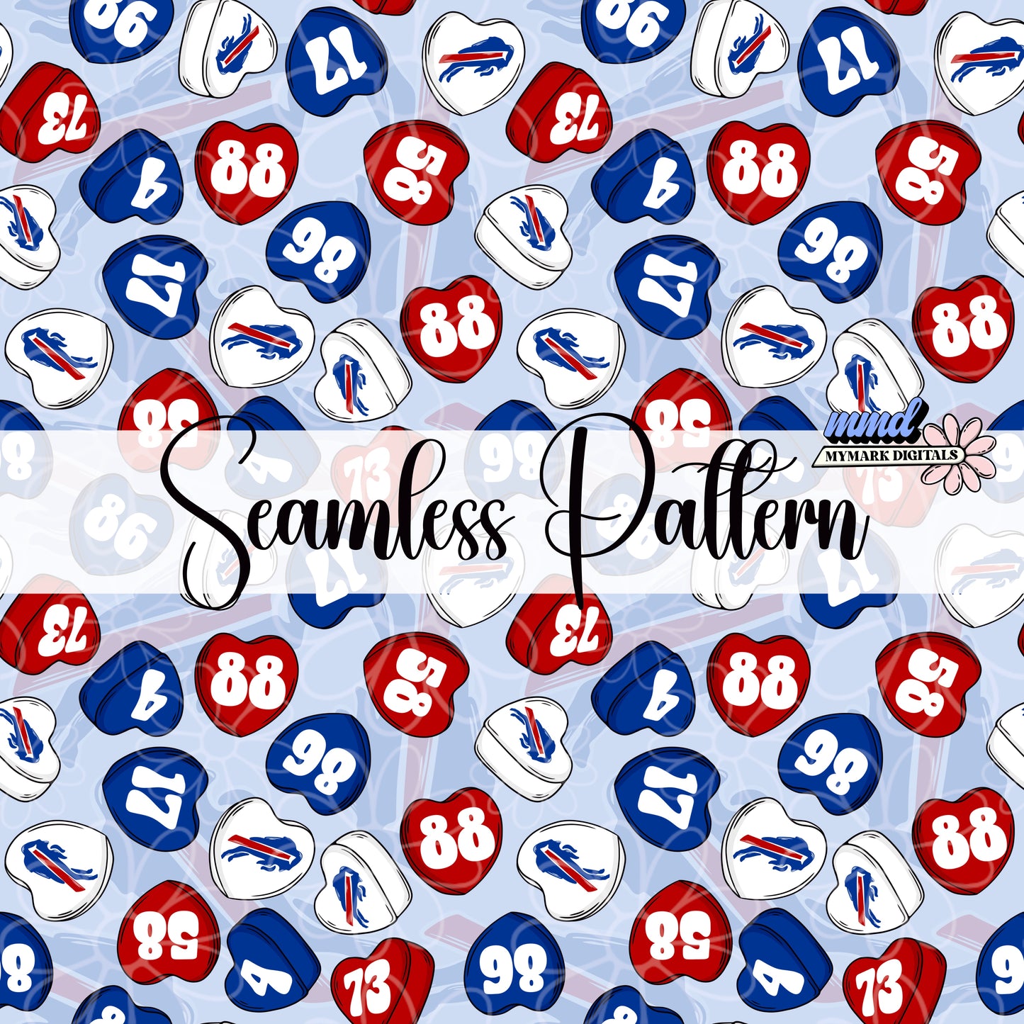 Conversation Heart Seamless | Multiple Options | PNG